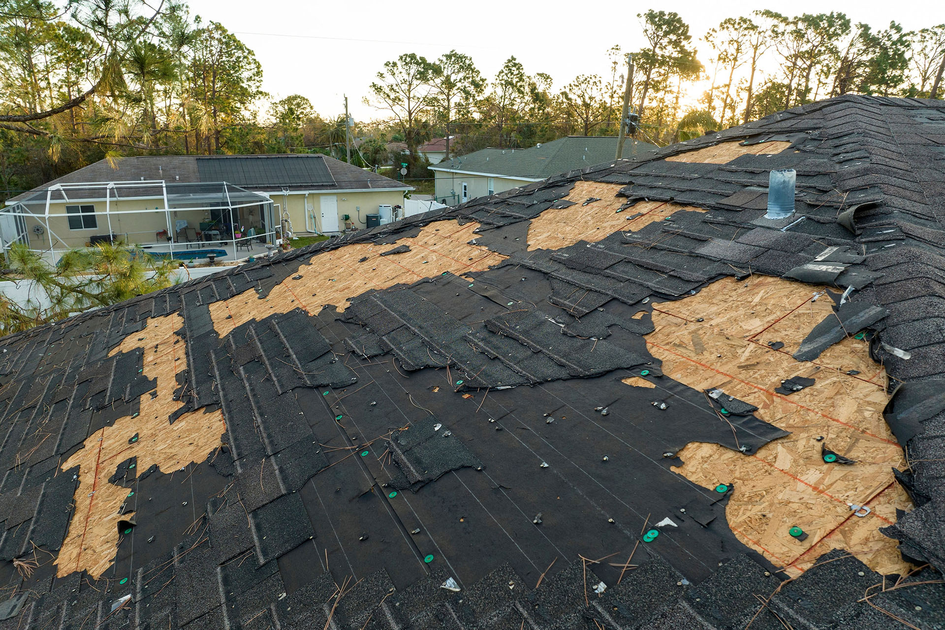 House roof damaged